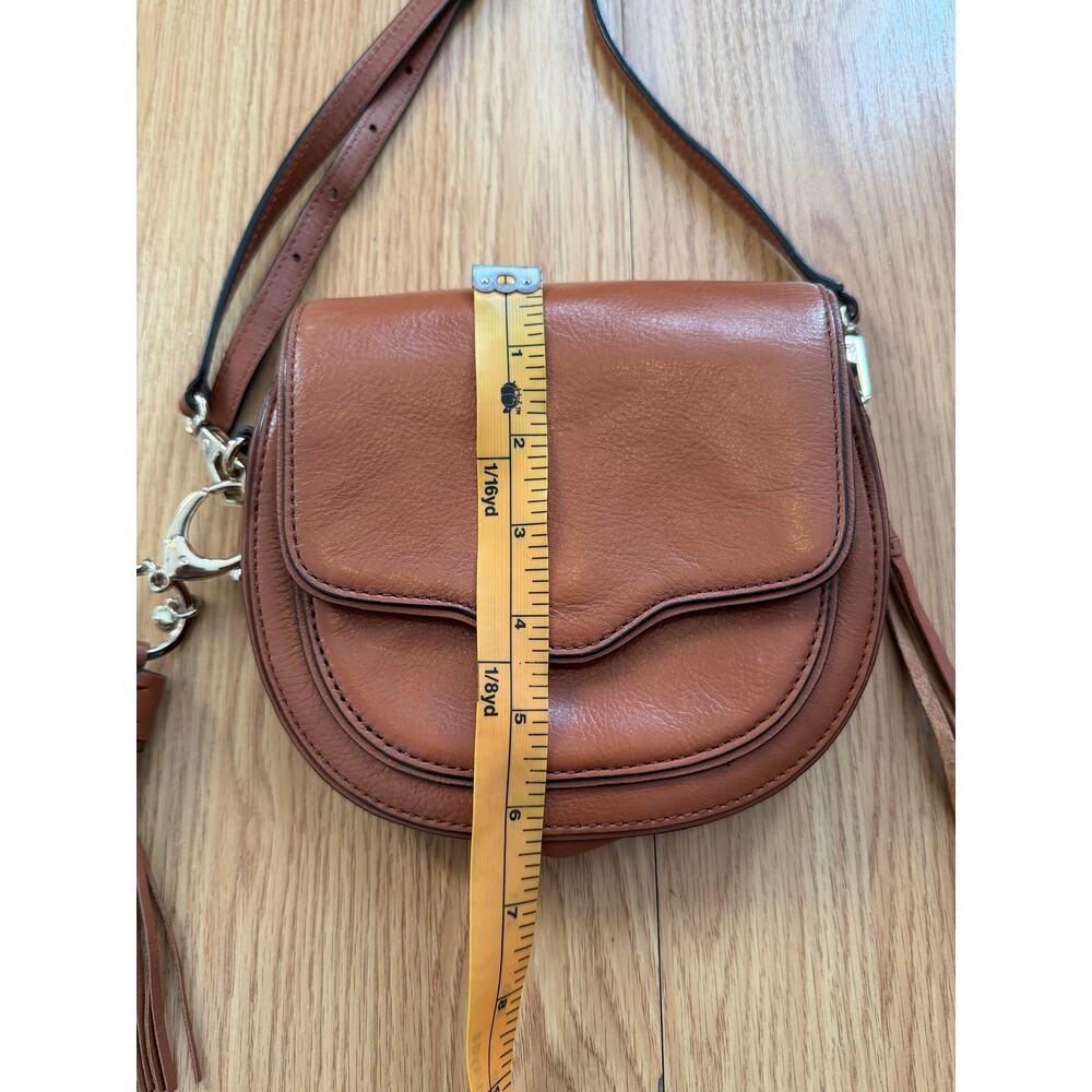 Rebecca Minkoff Brown Leather‎ Small Crossbody Bag Fringed Zipper Purse - Picture 5 of 10